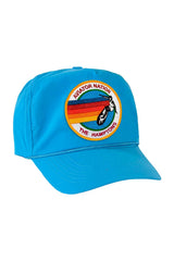 SIGNATURE HAMPTONS VINTAGE NYLON TRUCKER HAT HATS Aviator Nation LIGHT BLUE