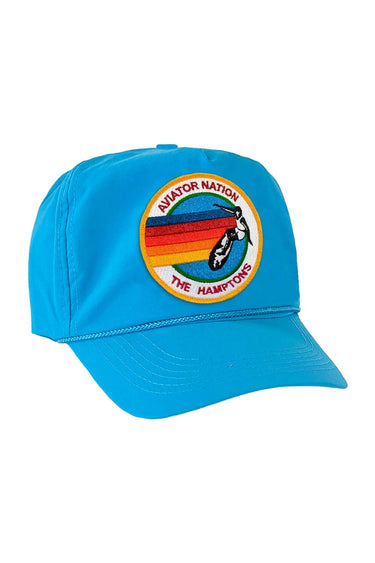 SIGNATURE HAMPTONS VINTAGE NYLON TRUCKER HAT HATS Aviator Nation LIGHT BLUE