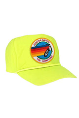 SIGNATURE HAMPTONS VINTAGE NYLON TRUCKER HAT HATS Aviator Nation NEON YELLOW