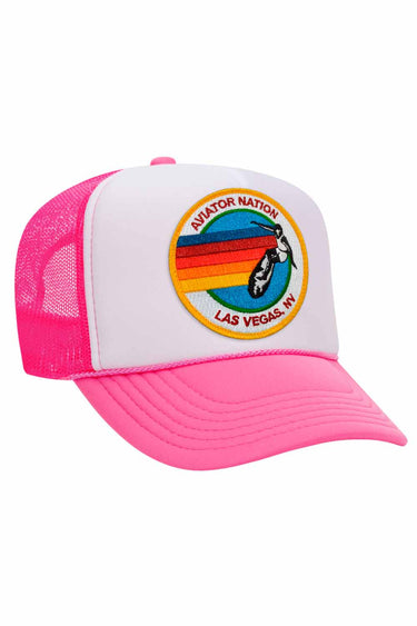 SIGNATURE LAS VEGAS - VINTAGE LOW RISE TRUCKER HATS Aviator Nation NPNKWHTNPNK