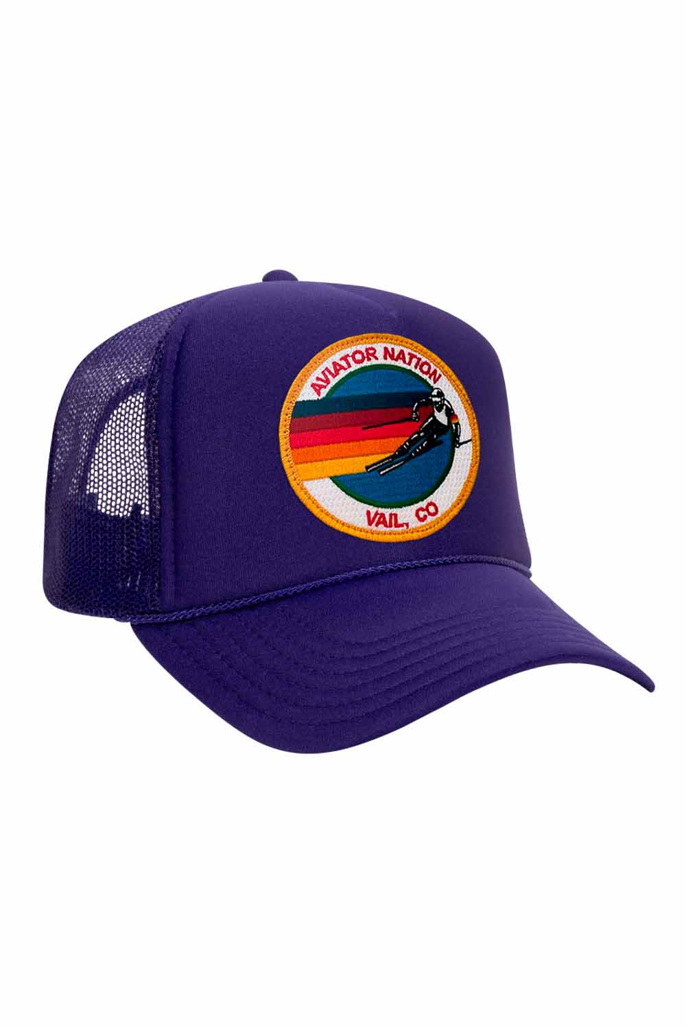 SIGNATURE VAIL - KIDS VINTAGE FOAM TRUCKER Kid's Hat Aviator Nation OS PURPLE