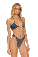 SPARKLE GYPSY RING HI-CUT FULL COVERAGE BIKINI BOTTOMS - NAVY Swim Aviator Nation