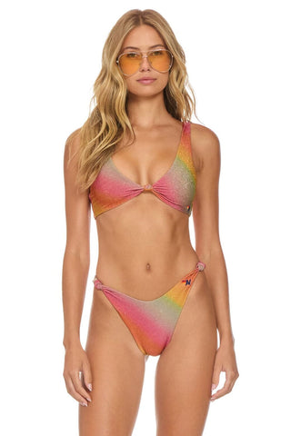 SPARKLE RIVIERA KNOT CHEEKY BIKINI BOTTOMS - RAINBOW Swim Aviator Nation