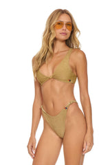 SPARKLE RIVIERA KNOT CHEEKY BIKINI BOTTOMS - SAND Swim Aviator Nation