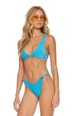 SPARKLE RIVIERA KNOT CHEEKY BIKINI BOTTOMS - SKY Swim Aviator Nation
