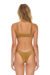 SPARKLE RIVIERA KNOT FRONT TOP BIKINI TOP - MOCHA Swim Aviator Nation
