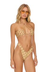 SPARKLE ST TROPEZ SCRUNCH CHEEKY BIKINI BOTTOMS - BLACK BOLT REPEAT Swim Aviator Nation