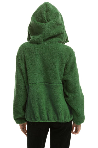 TEDDY UNISEX HOODED HALF ZIP JACKET - GARDEN GREEN Women's Outerwear Aviator Nation