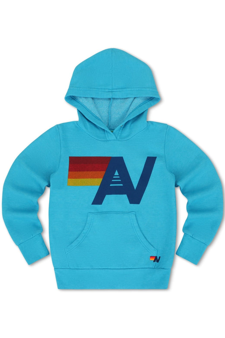 KID'S LOGO PULLOVER HOODIE - NEON BLUE
