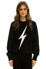 UNISEX BOLT CASHMERE LIGHT SWEATER - BLACK // WHITE BOLT Sweatshirt Aviator Nation