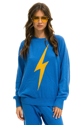 UNISEX BOLT CASHMERE LIGHT SWEATER - VINTAGE BLUE // BLUE BOLT Sweatshirt Aviator Nation