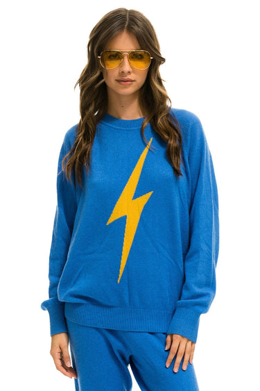 UNISEX BOLT CASHMERE LIGHT SWEATER - VINTAGE BLUE // BLUE BOLT Sweatshirt Aviator Nation
