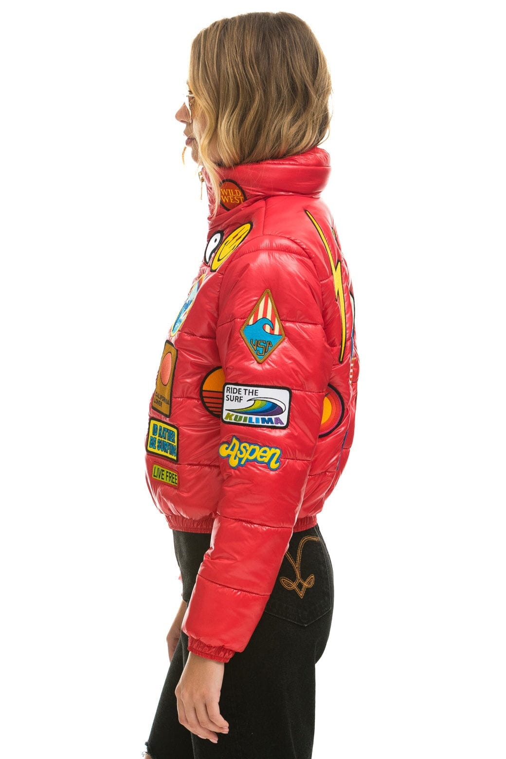 VINTAGE APRES PUFFER JACKET - CHERRY GLOSSY Women's Outerwear Aviator Nation