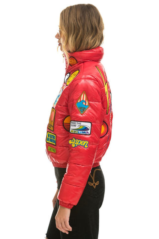 VINTAGE APRES PUFFER JACKET - CHERRY GLOSSY Women's Outerwear Aviator Nation
