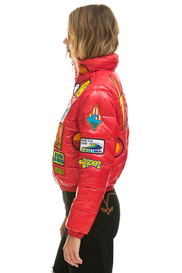 VINTAGE APRES PUFFER JACKET - CHERRY GLOSSY Women's Outerwear Aviator Nation