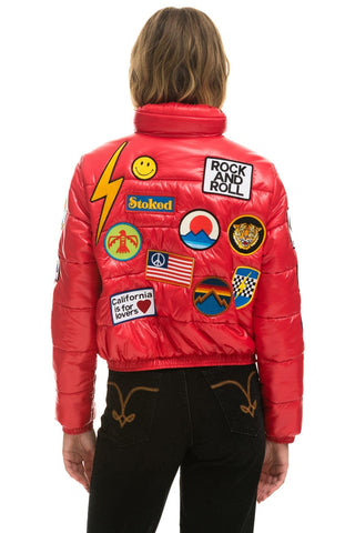 VINTAGE APRES PUFFER JACKET - CHERRY GLOSSY Women's Outerwear Aviator Nation