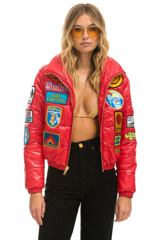 VINTAGE APRES PUFFER JACKET - CHERRY GLOSSY Women's Outerwear Aviator Nation