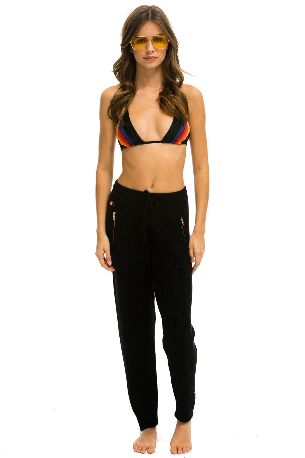 VINTAGE CABIN CASHMERE SWEATER PANT - BLACK Women's Sweatpants Aviator Nation