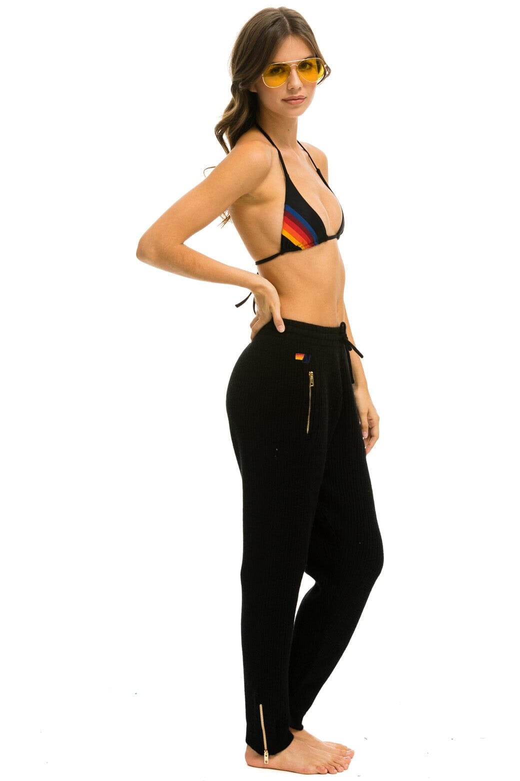 VINTAGE CABIN CASHMERE SWEATER PANT - BLACK Women's Sweatpants Aviator Nation