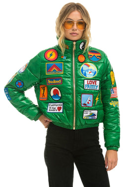 VINTAGE PATCH APRES PUFFER JACKET - AMAZON GLOSSY Women's Outerwear Aviator Nation