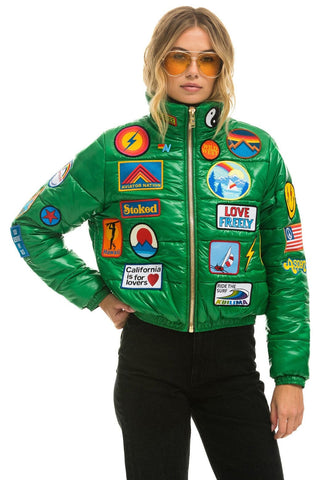 VINTAGE PATCH APRES PUFFER JACKET - AMAZON GLOSSY Women's Outerwear Aviator Nation
