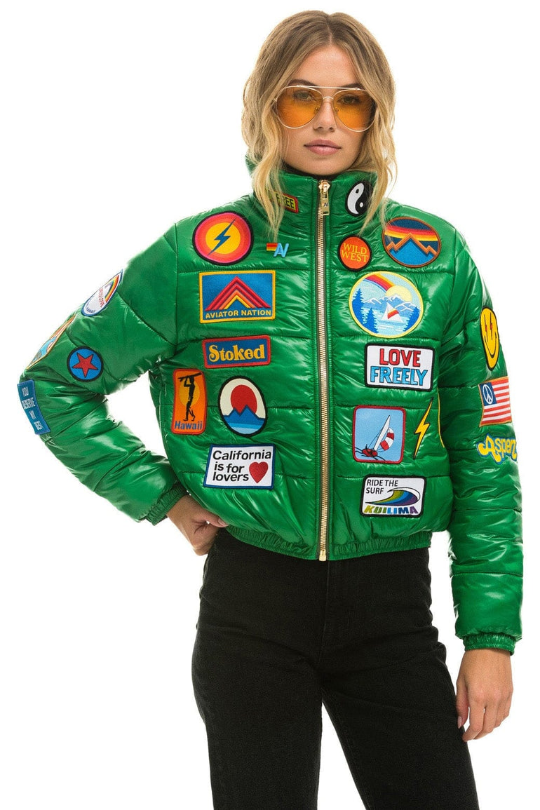 VINTAGE PATCH APRES PUFFER JACKET - AMAZON GLOSSY Women's Outerwear Aviator Nation