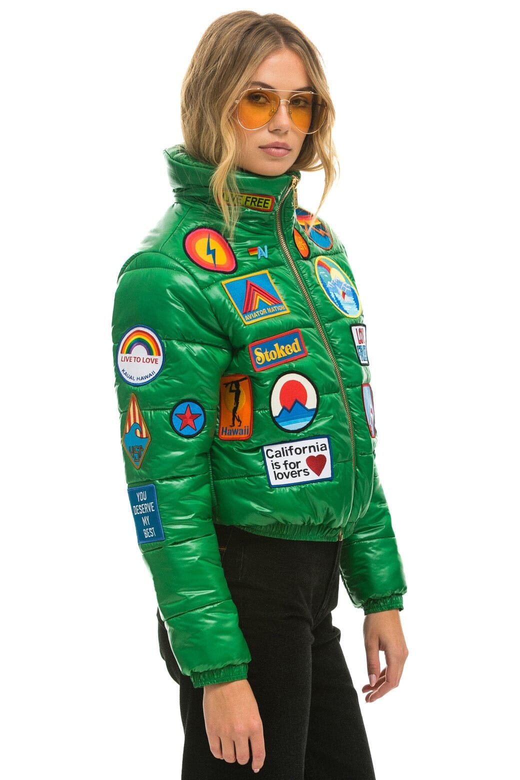 VINTAGE PATCH APRES PUFFER JACKET - AMAZON GLOSSY Women's Outerwear Aviator Nation