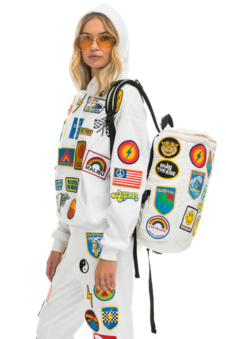VINTAGE PATCH PUFFER BACKPACK - WHITE Backpack Aviator Nation