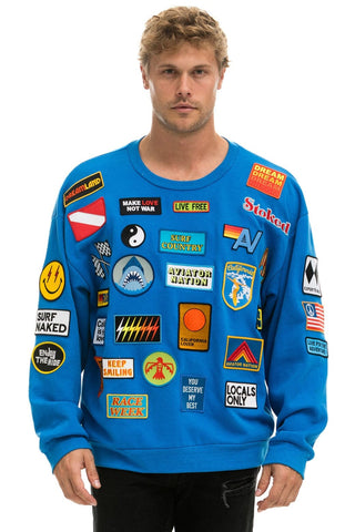 VINTAGE PATCH RELAXED CREW SWEATSHIRT - OCEAN Sweatshirt Aviator Nation