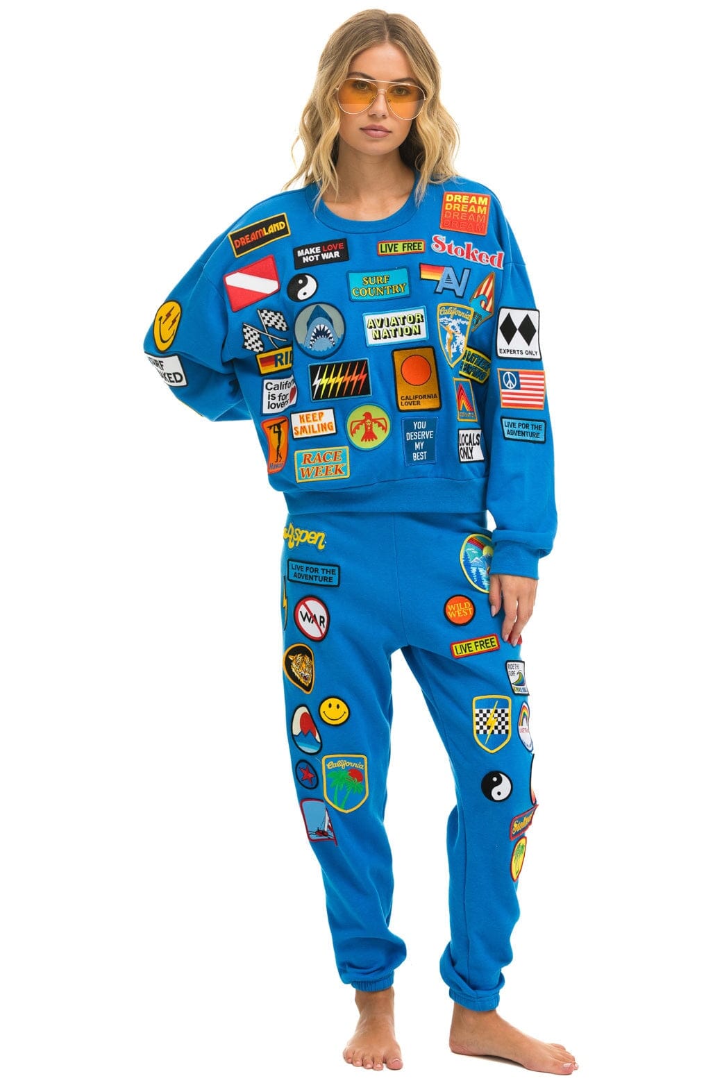 VINTAGE PATCH RELAXED CREW SWEATSHIRT - OCEAN Sweatshirt Aviator Nation