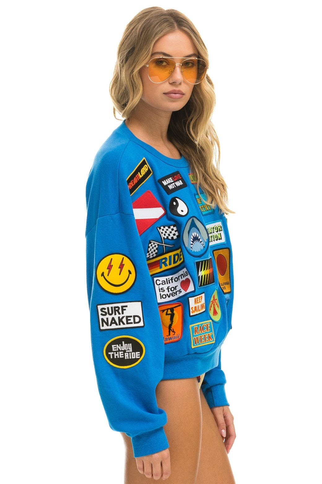 VINTAGE PATCH RELAXED CREW SWEATSHIRT - OCEAN Sweatshirt Aviator Nation