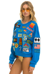 VINTAGE PATCH RELAXED CREW SWEATSHIRT - OCEAN Sweatshirt Aviator Nation
