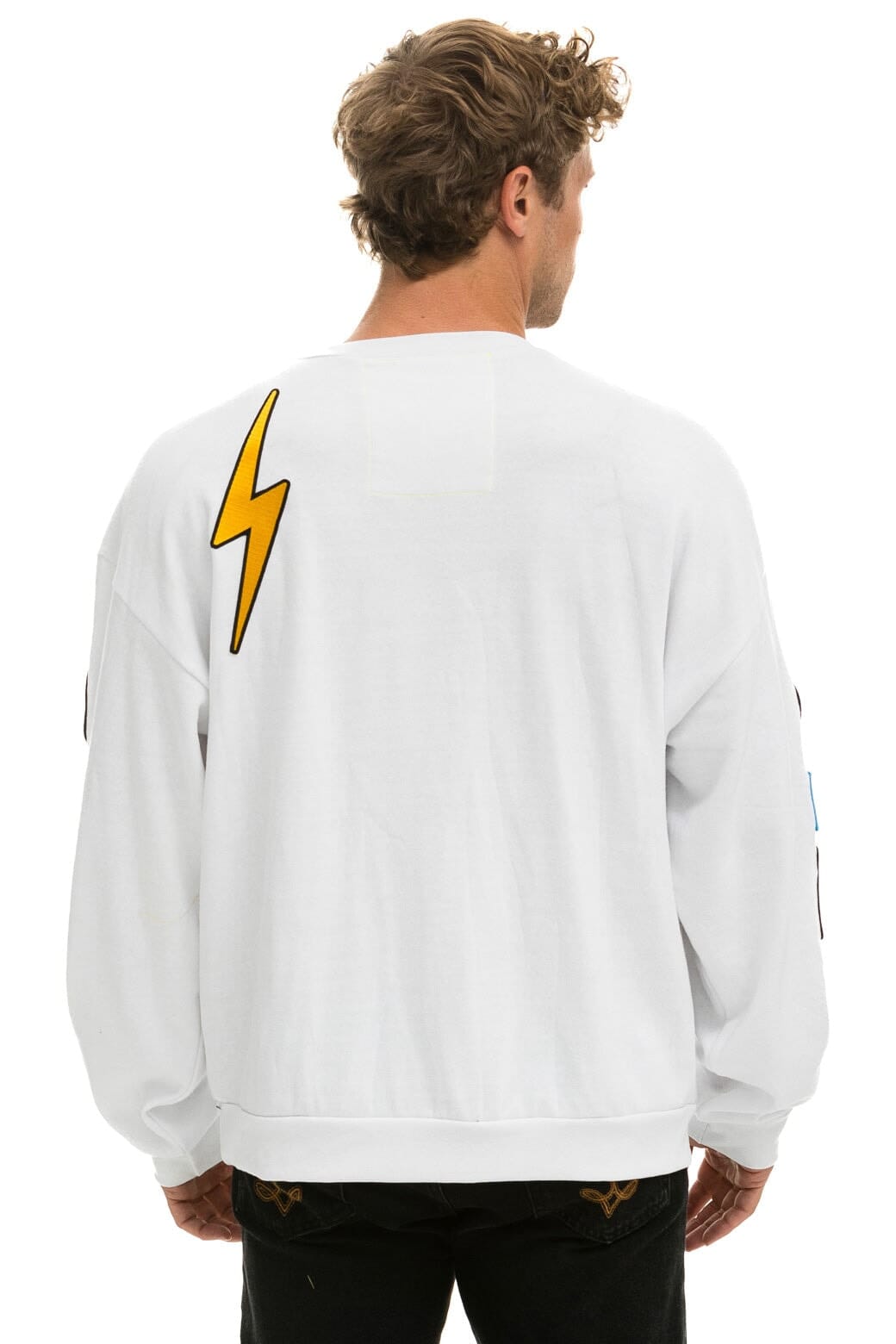 VINTAGE PATCH RELAXED CREW SWEATSHIRT - WHITE Sweatshirt Aviator Nation