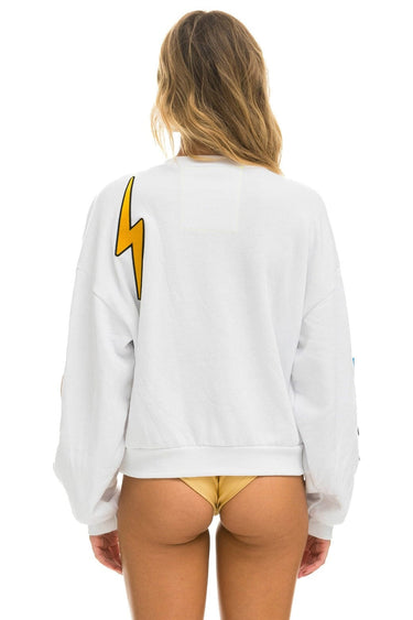 VINTAGE PATCH RELAXED CREW SWEATSHIRT - WHITE Sweatshirt Aviator Nation