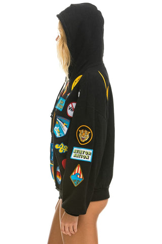 VINTAGE PATCH RELAXED PULLOVER HOODIE- BLACK Hoodie Aviator Nation