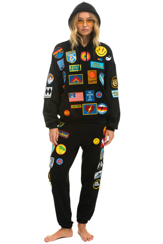 VINTAGE PATCH RELAXED PULLOVER HOODIE- BLACK Hoodie Aviator Nation