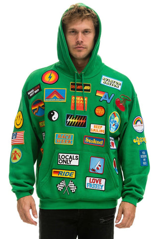 VINTAGE PATCH RELAXED PULLOVER HOODIE- KELLY GREEN Hoodie Aviator Nation