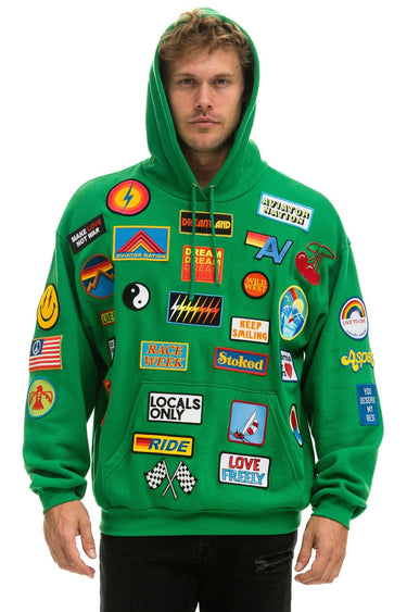VINTAGE PATCH RELAXED PULLOVER HOODIE- KELLY GREEN Hoodie Aviator Nation