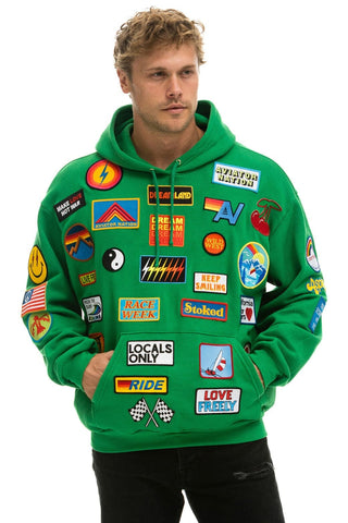 VINTAGE PATCH RELAXED PULLOVER HOODIE- KELLY GREEN Hoodie Aviator Nation