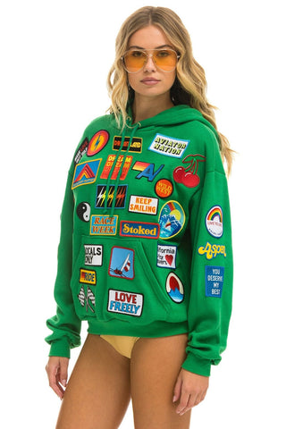 VINTAGE PATCH RELAXED PULLOVER HOODIE- KELLY GREEN Hoodie Aviator Nation