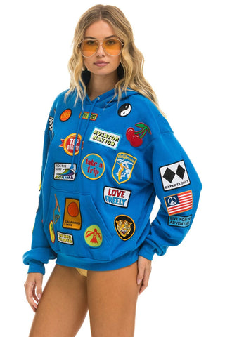 VINTAGE PATCH RELAXED PULLOVER HOODIE- OCEAN Hoodie Aviator Nation