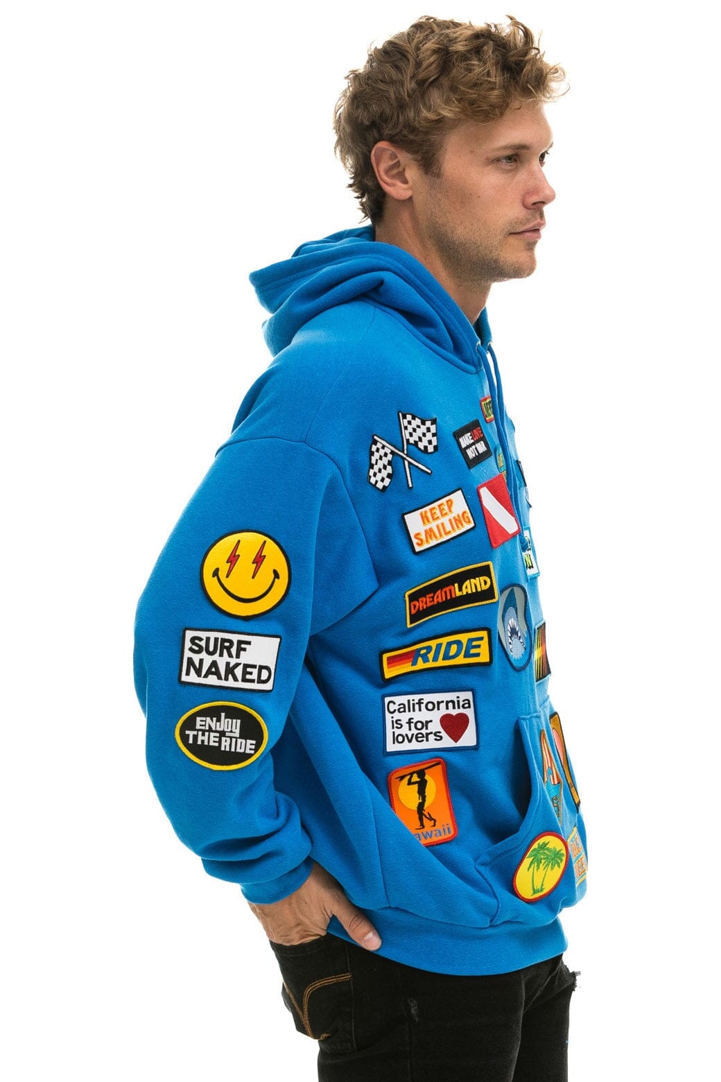 VINTAGE PATCH RELAXED PULLOVER HOODIE- OCEAN Hoodie Aviator Nation