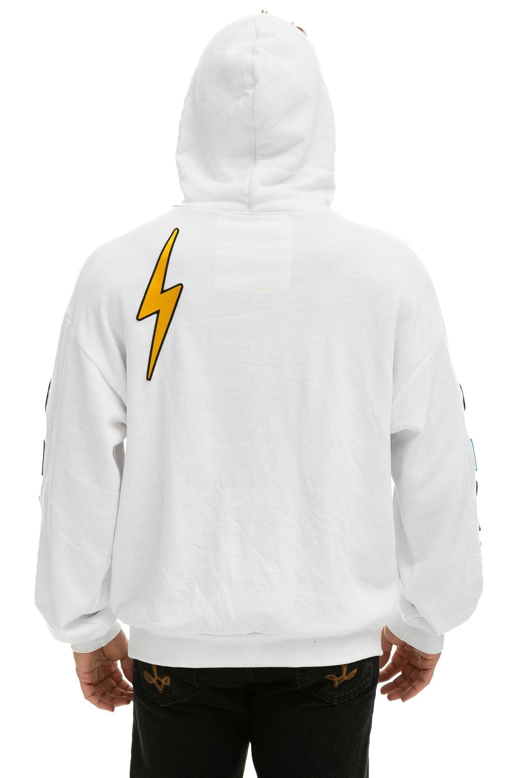 VINTAGE PATCH RELAXED PULLOVER HOODIE- WHITE Hoodie Aviator Nation