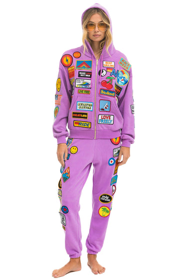 VINTAGE PATCH SWEATPANTS - NEON PURPLE Women's Sweatpants Aviator Nation