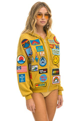 VINTAGE PATCH ZIP HOODIE RELAXED - KHAKI Hoodie Aviator Nation