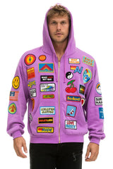 VINTAGE PATCH ZIP HOODIE RELAXED - NEON PURPLE Hoodie Aviator Nation