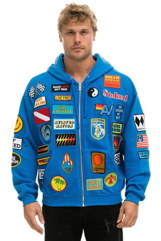 VINTAGE PATCH ZIP HOODIE RELAXED - OCEAN Hoodie Aviator Nation