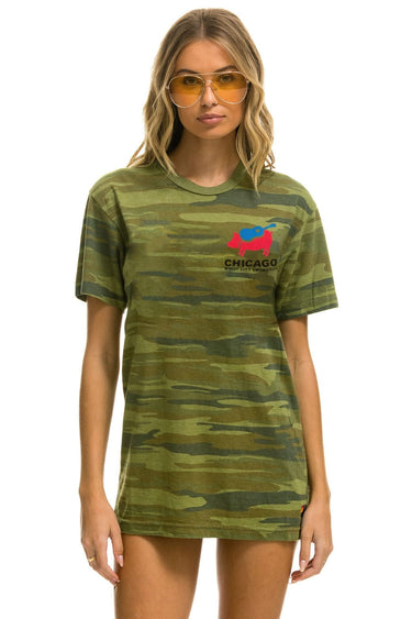 WINDY CITY SMOKEOUT 2024 CREW TEE SHIRT - CAMO TEES Aviator Nation