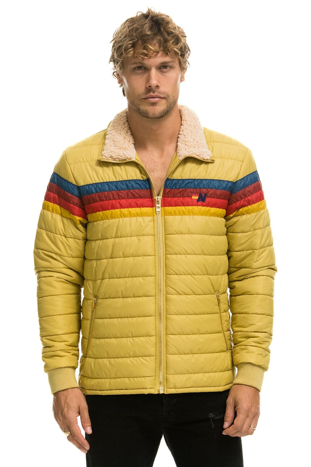 4 STRIPE JACKET - KHAKI Men's Outerwear Aviator Nation