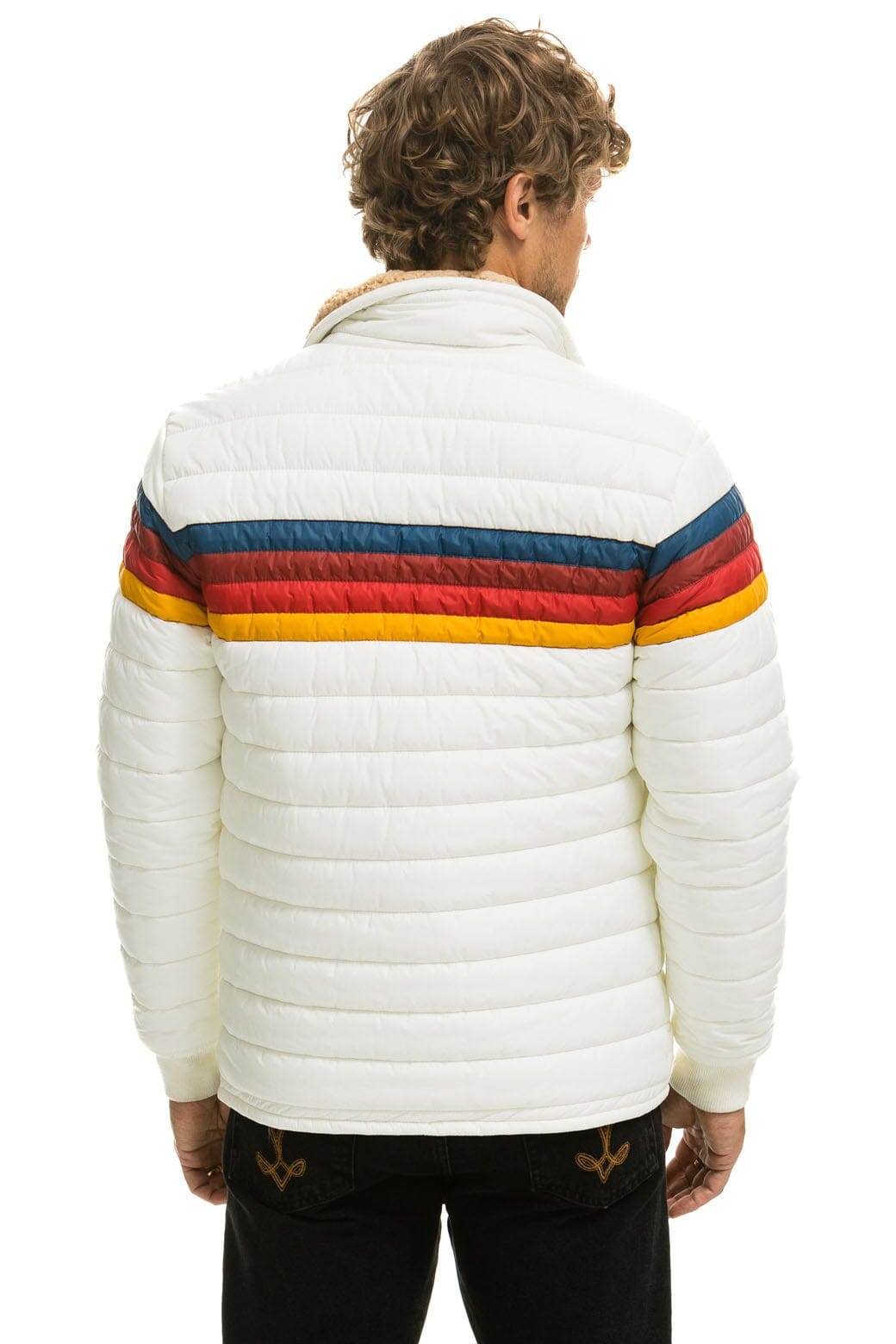 4 STRIPE JACKET - WHITE Men's Outerwear Aviator Nation